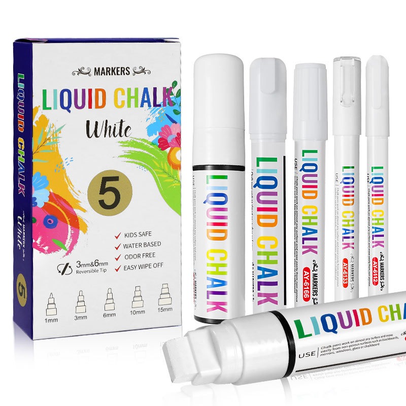 Whiteboard Marker Set - 5 sztuk / zestaw białych markerów