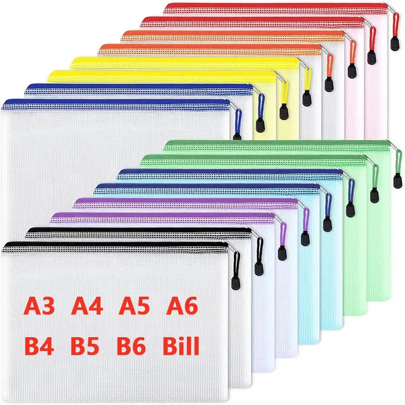 Portfolio Folder Zip - A3/A4/A5/A6 siatkowa saszetka na zamek błyskawiczny