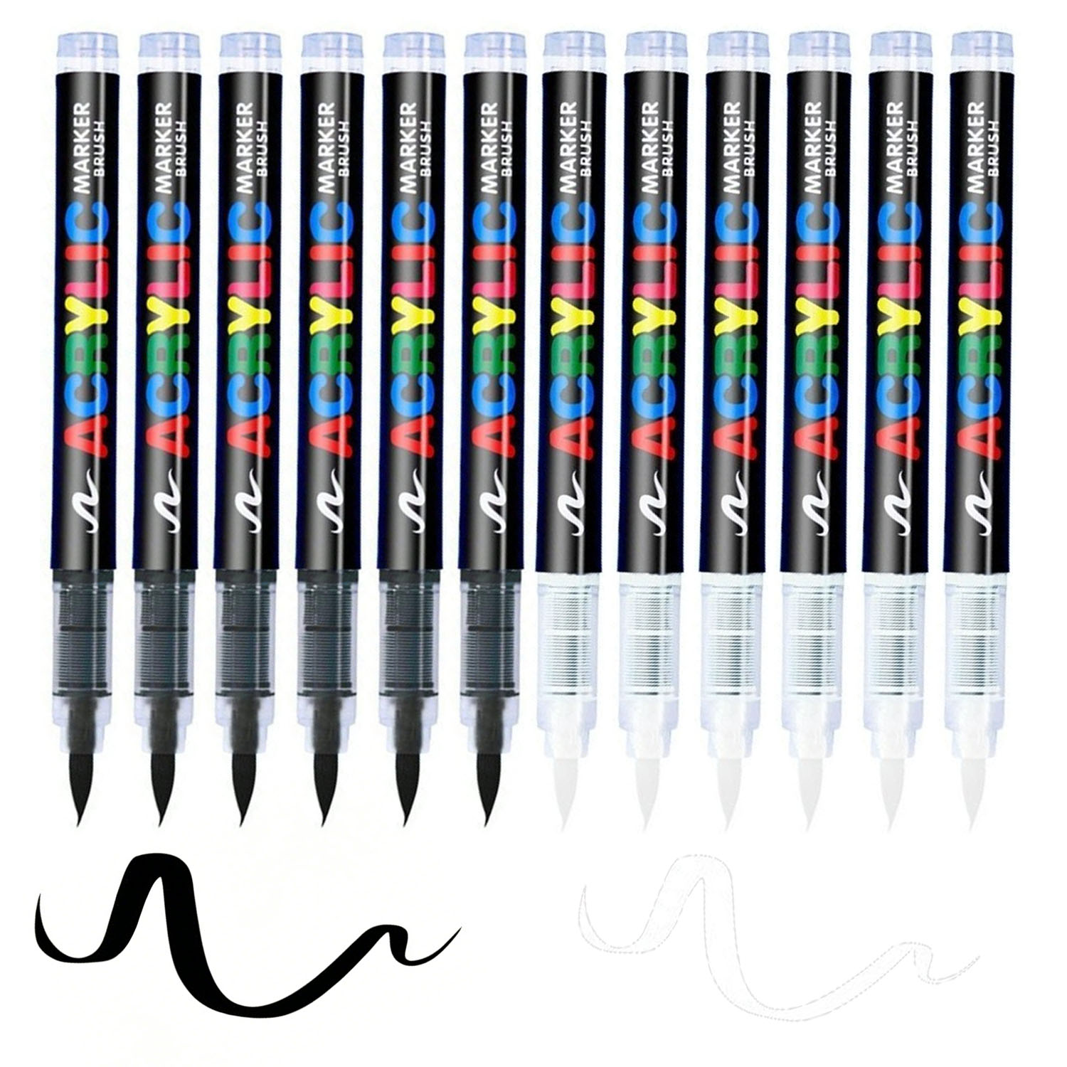Whiteboard Marker Set - 12 szt. Czarno-Białe Markery Akrylowe Premium