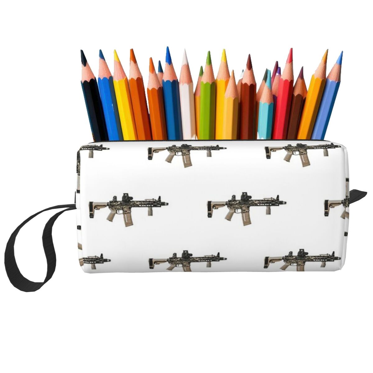 Tan Stationery & Office Supply - Piórnik AR-15 Tan Camo Gun White