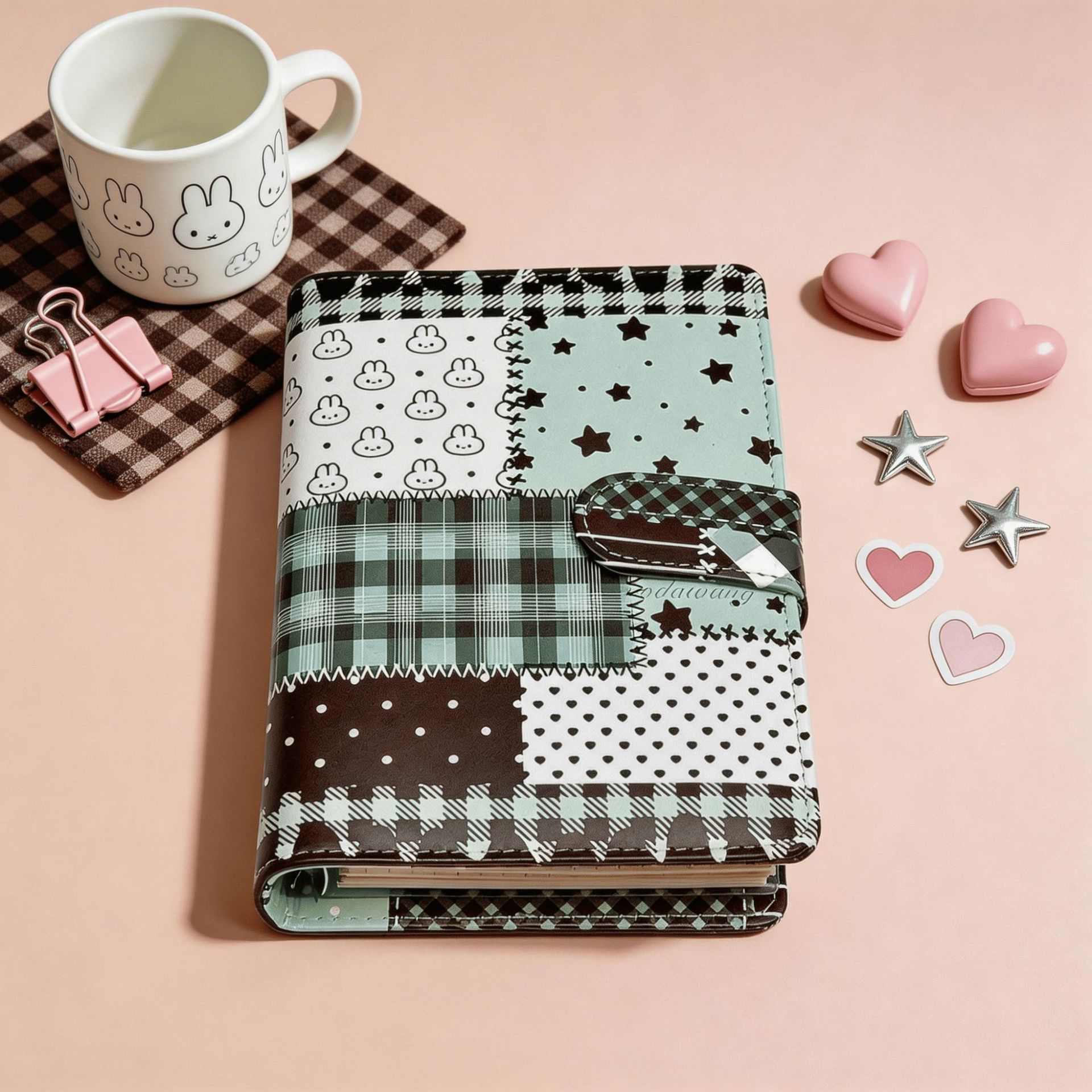 Graph Paper Pad - Notatnik A6 z zielonymi wstawkami w