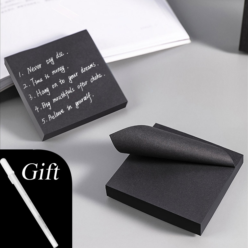 Office Stationery Supply List - Czarne karteczki samoprzylepne N Times, lista